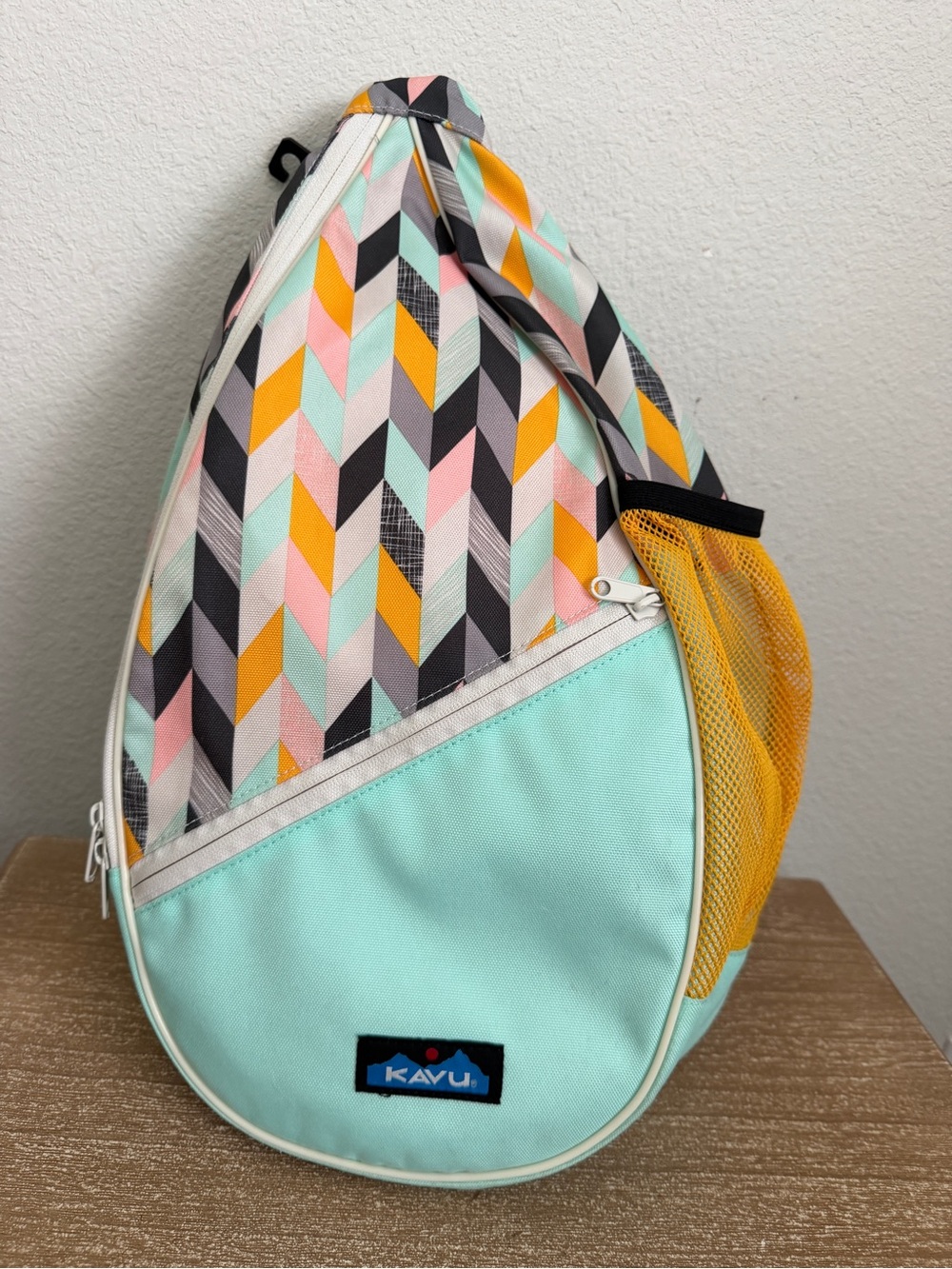 KAVU Paxton Pack Sling Bag Coastal Blocks Hiking Crossbody Rope Bag